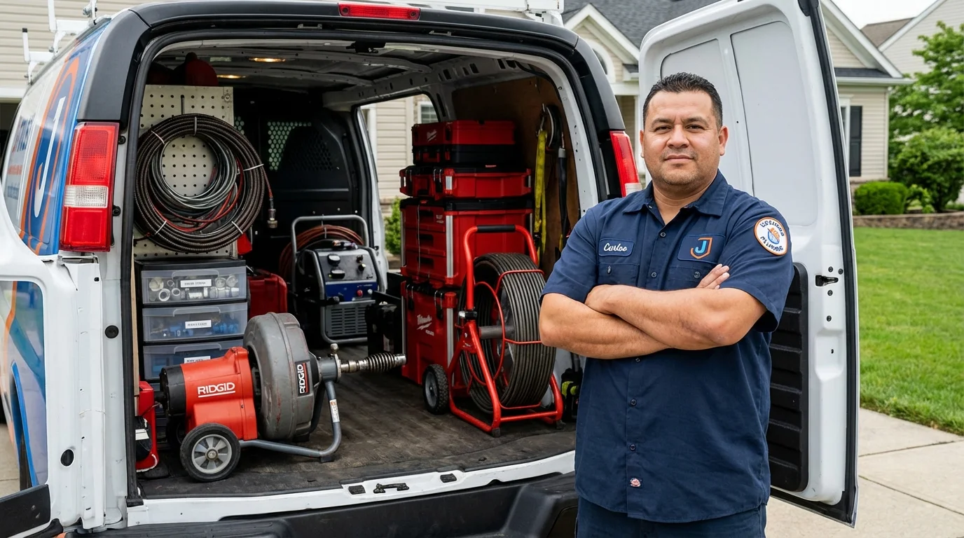Professional drain cleaning equipment and Johns Plumbing LLC plumber in Lake Ozark