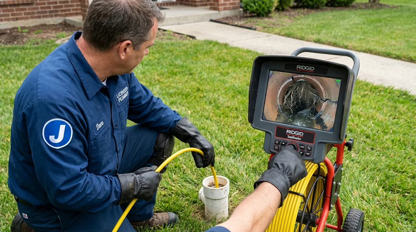 Sewer camera inspection being performed by Johns Plumbing LLC in Lake Ozark